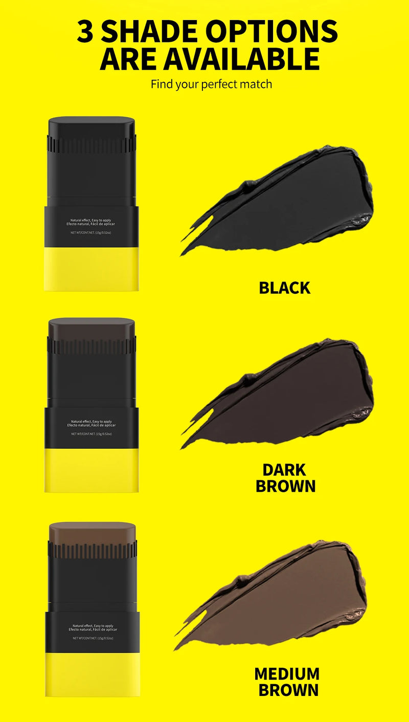 Tinta de cabelo portátil em bastão 15g, à prova d'água, corretivo para raiz e linha do cabelo, cobertura instantânea de cinza, caneta de coloração capilar descartável